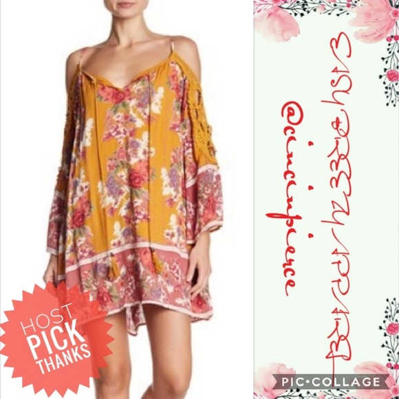 Angie Dresses & Skirts - 🆕️DRESS ~ BOHO COLD - SHOULDER🌺
